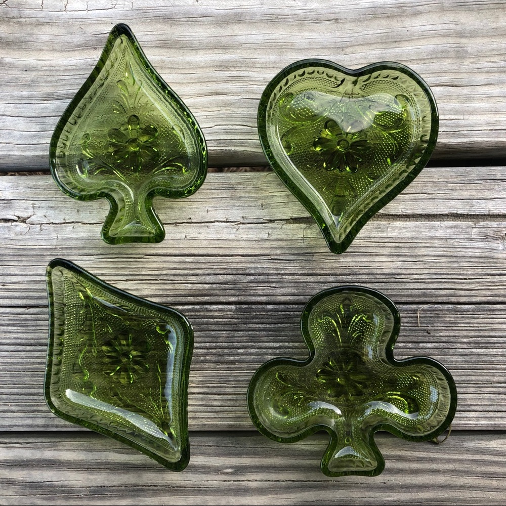 Vintage Poker Card Suits Ash Tray Hearts Clubs